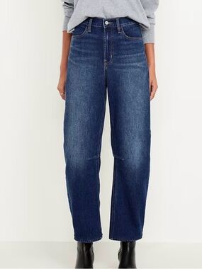 High-Waisted Wow Barrel Ankle Jeans